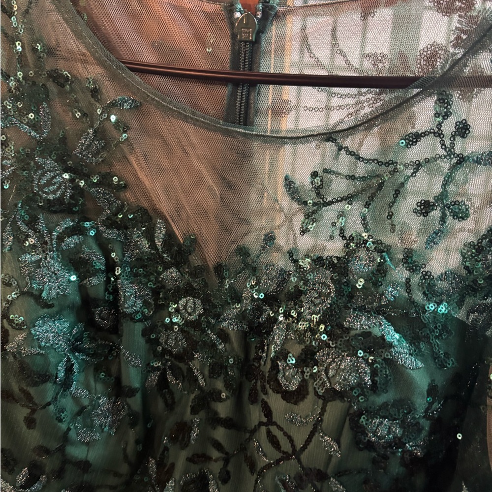 JJs House Teal Sequin Embellished Dress